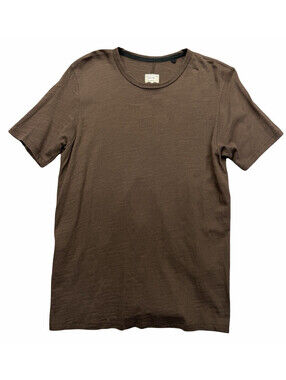 Rag & Bone Classic Slub Tee Cotton Heathered Dark Brown Size S